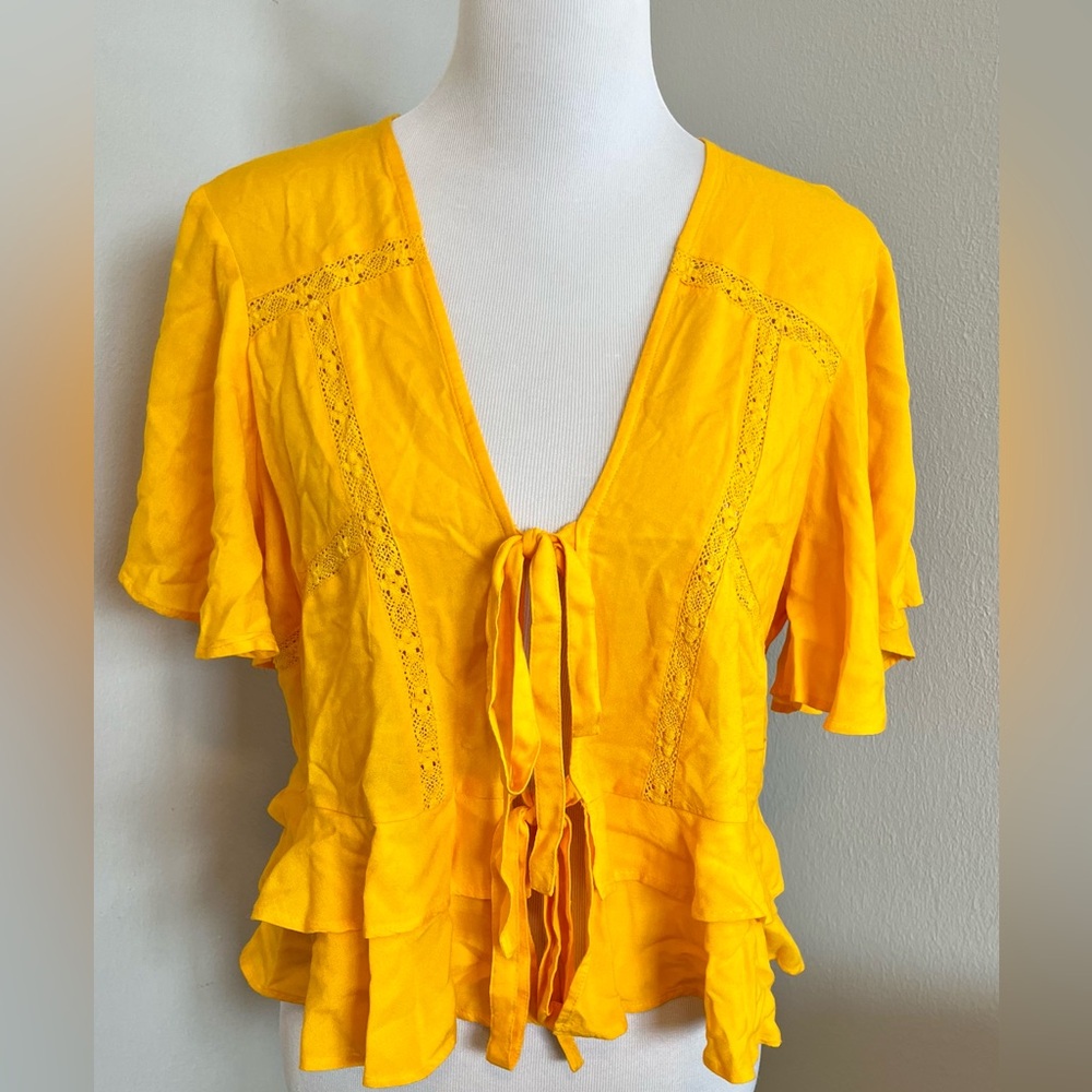 ASOS Sunlit Ruffle Tie-Front Blouse